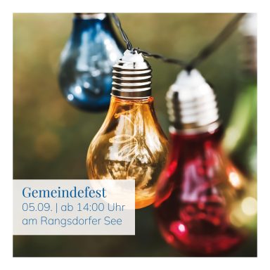 Bunte Lichterketten für das Gemeindefest am Rangsdorfer See.
